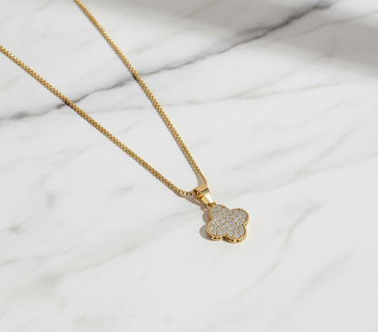 Luxe Zirconia Clover Necklace