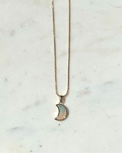 Mother of Pearl Crescent Moon Necklace