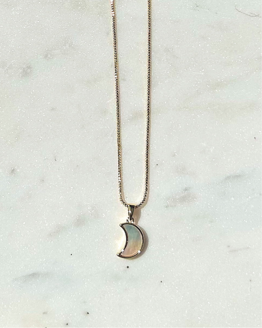 Mother of Pearl Crescent Moon Necklace