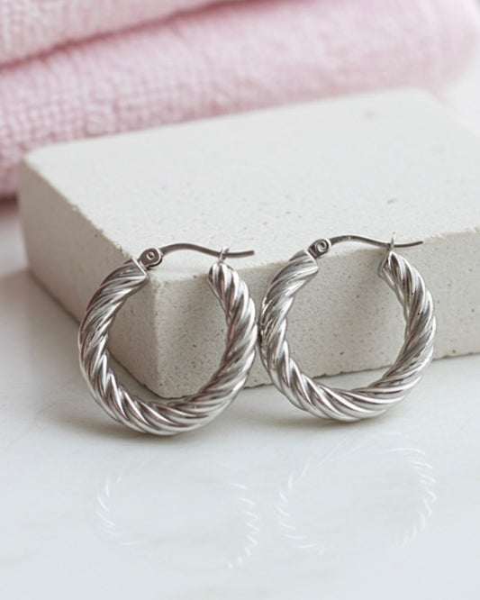 Twisted Silver Luxe Hoops