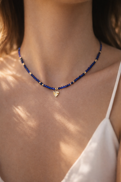 Lapis Lazuli Gemstone Heart Necklace