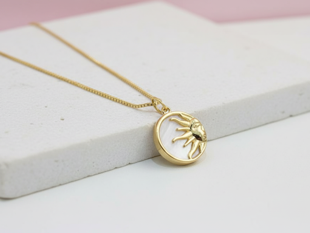 Sun Pearl Medallion Necklace