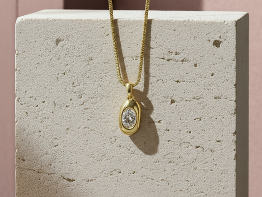 Golden Ember Zirconia Necklace