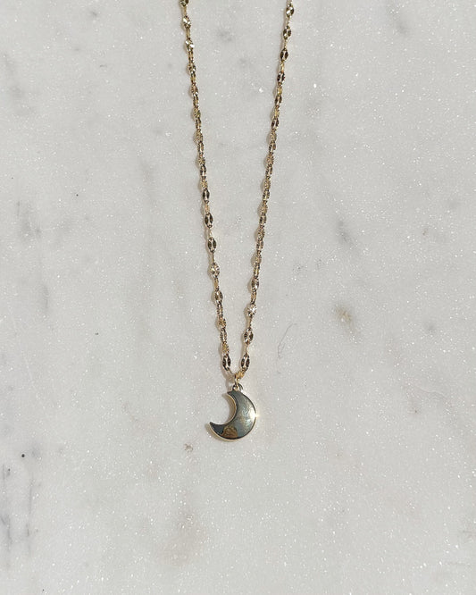Solid Crescent Moon Necklace