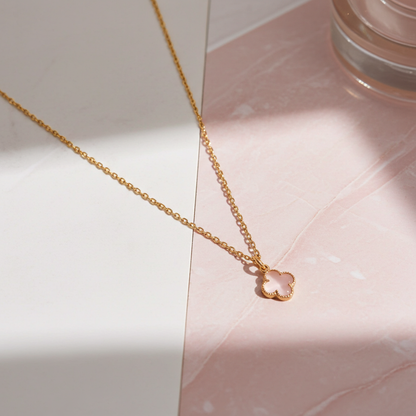 Mini Rose Quartz Clover Choker