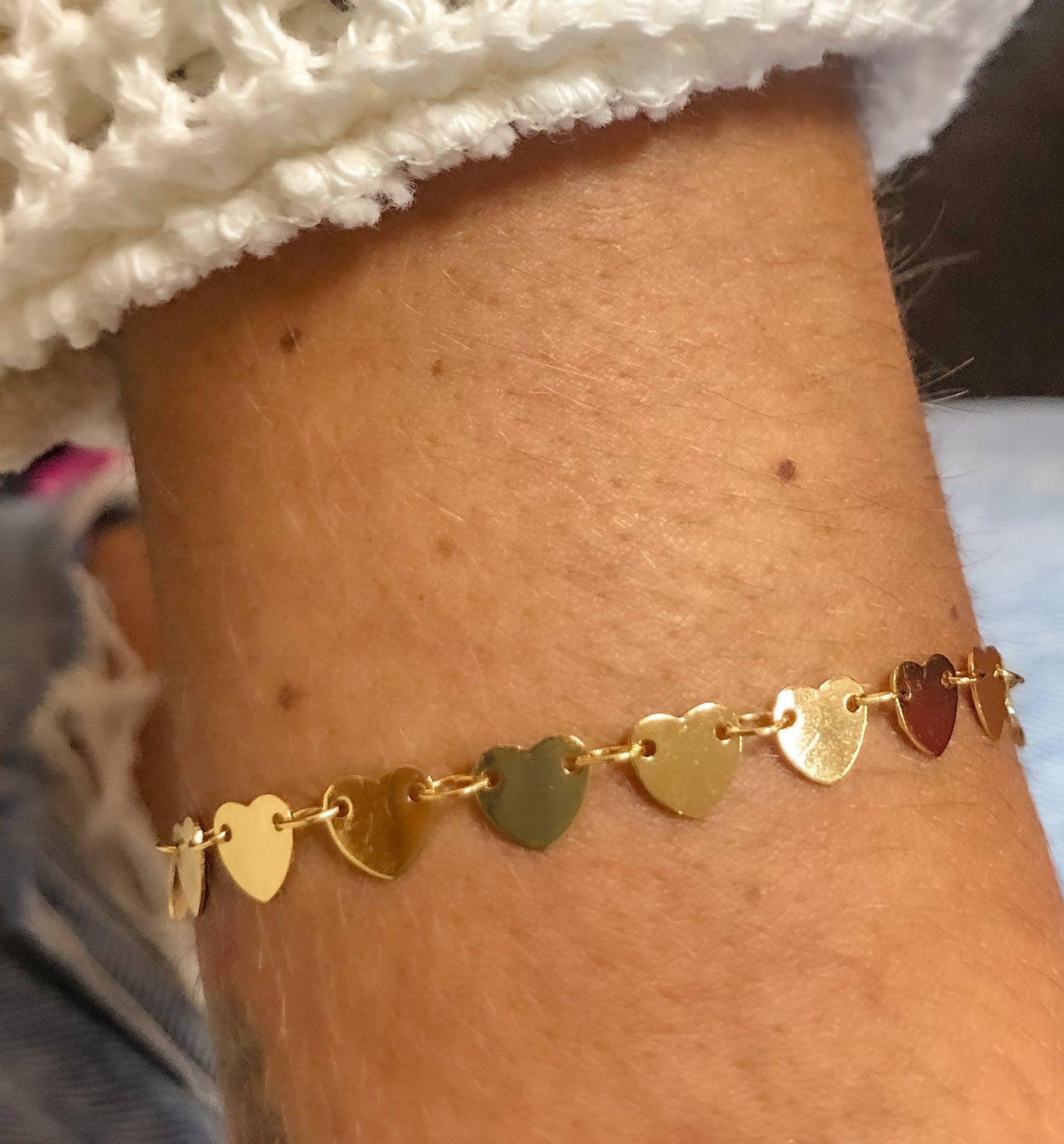 Flat Love Heart Bracelet (single or full stack)