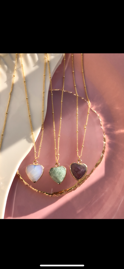 Amazonite Crystal Heart Necklace