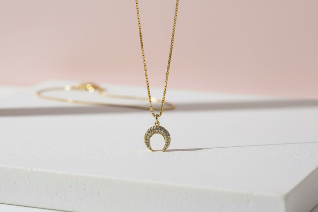 Glowing Horseshoe Moon Necklace