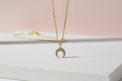 Glowing Horseshoe Moon Necklace
