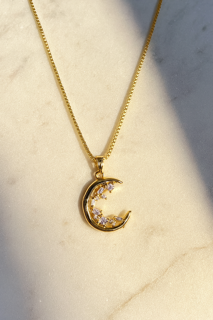 Starlit Crescent Necklace