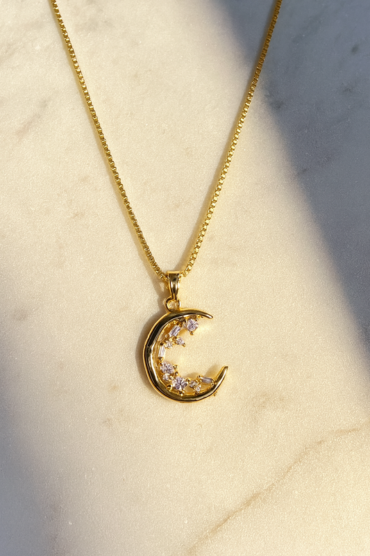 Starlit Crescent Necklace
