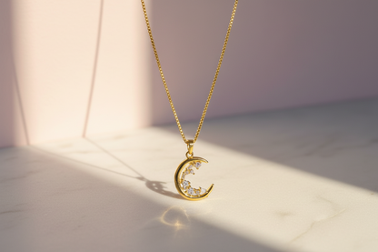 Starlit Crescent Necklace