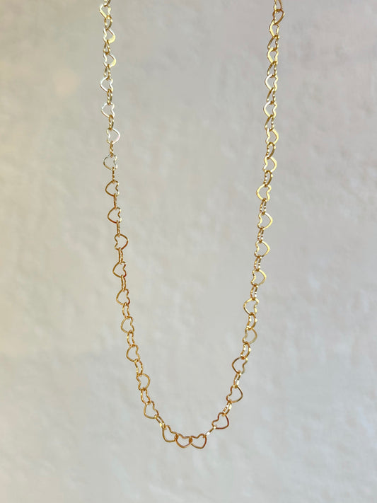 Mini Hollow Hearts Necklace