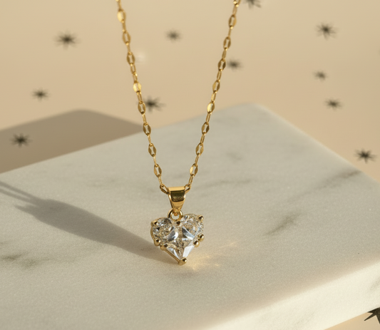 Crystal Pavé Heart Necklace