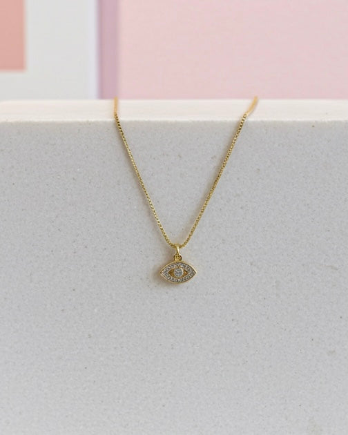 Minimalistic Crystal Eye Necklace