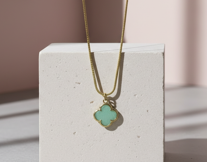 Green Aventurine Clover Necklace