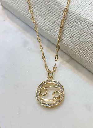 Crystal Coin Zodiac Necklace
