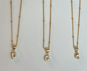 Mini Bubble Letter Necklace on Satellite Chain