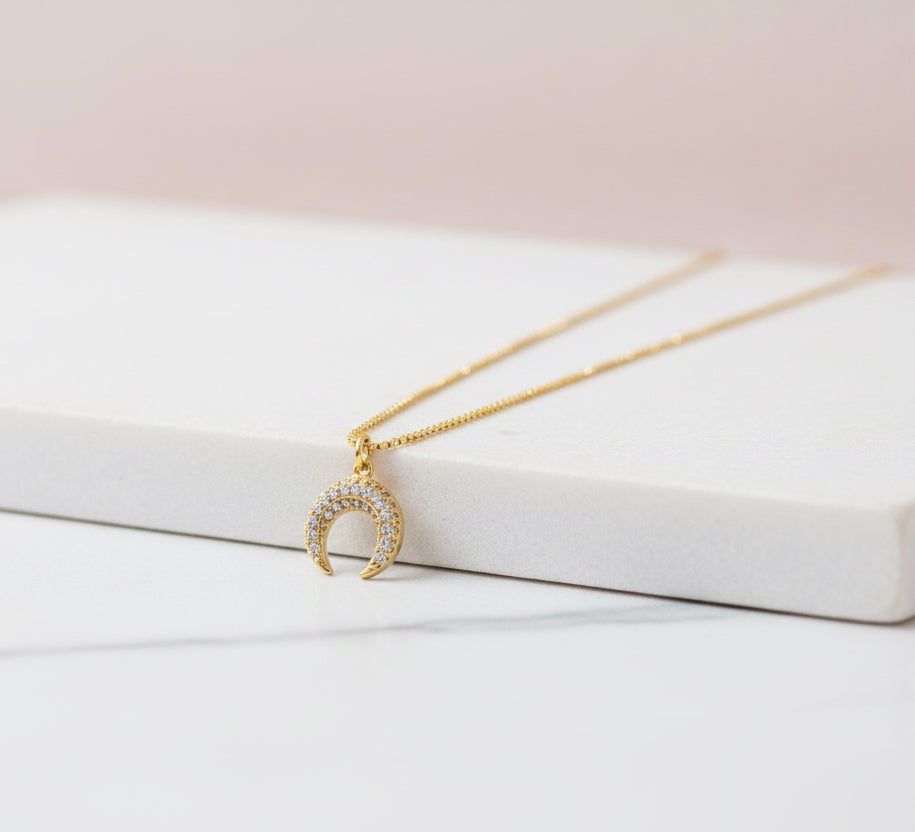 Glowing Horseshoe Moon Necklace