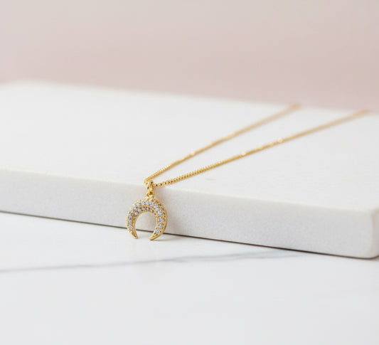 Glowing Horseshoe Moon Necklace