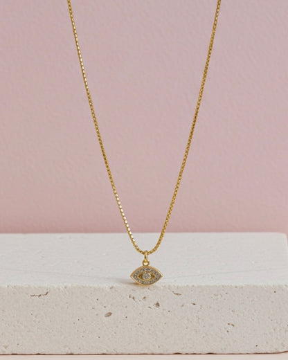 Minimalistic Crystal Eye Necklace