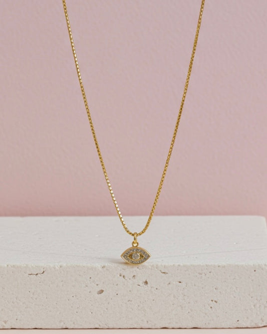 Minimalistic Crystal Eye Necklace