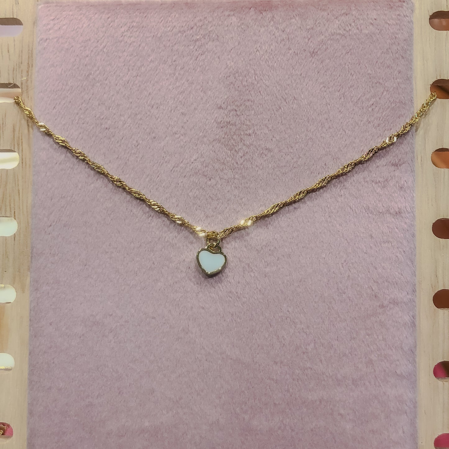 Mini White Heart Necklace