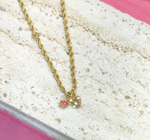 Heart Birthstone Necklace