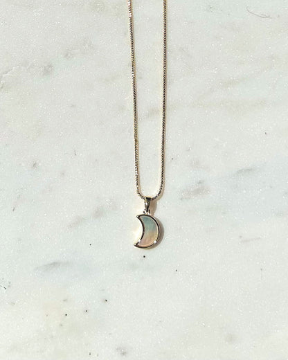 Mother of Pearl Crescent Moon Necklace