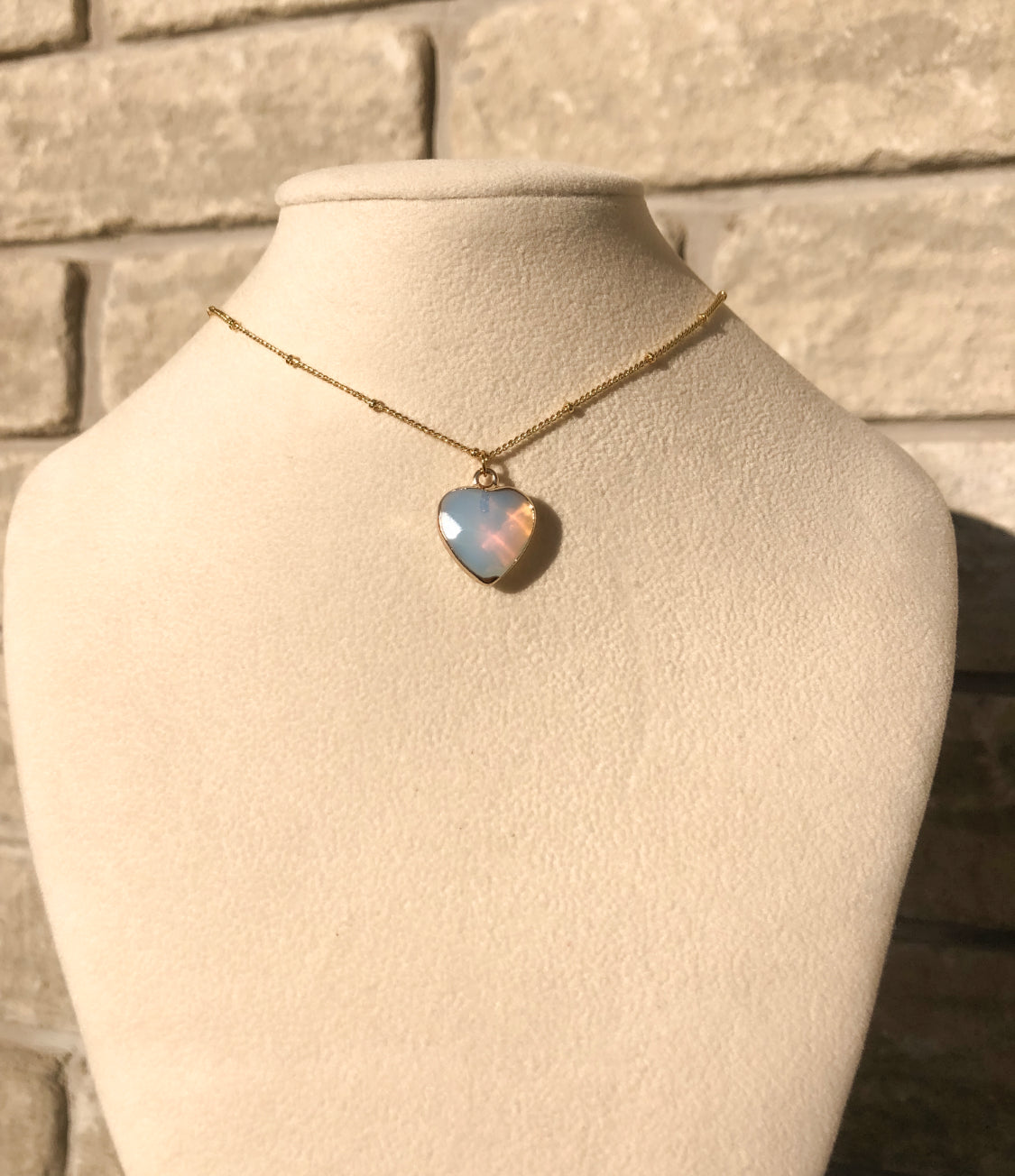 Opalite Crystal Heart Necklace