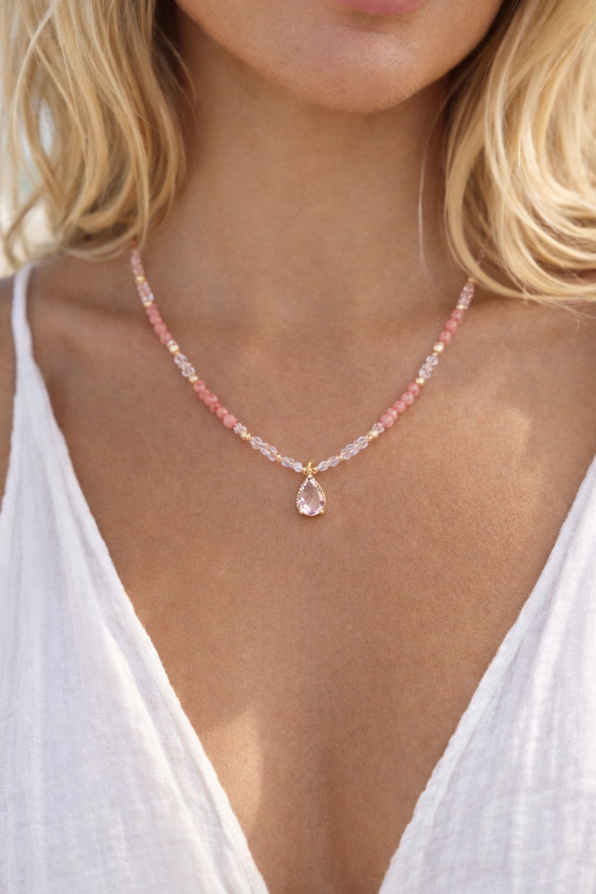 Blush Aura Gemstone Necklace
