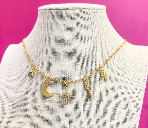 Lucky North Star Charm Necklace Choker