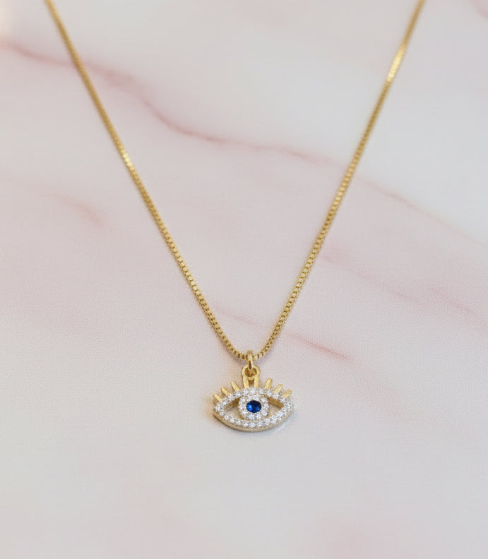 Sapphire Evil Eye Necklace