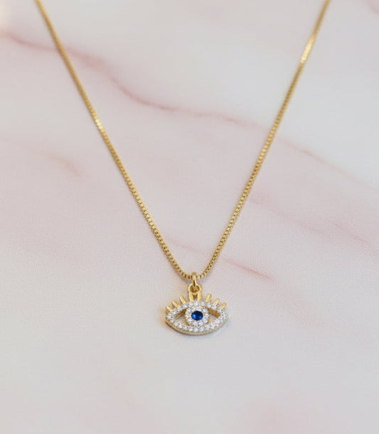 Sapphire Evil Eye Necklace