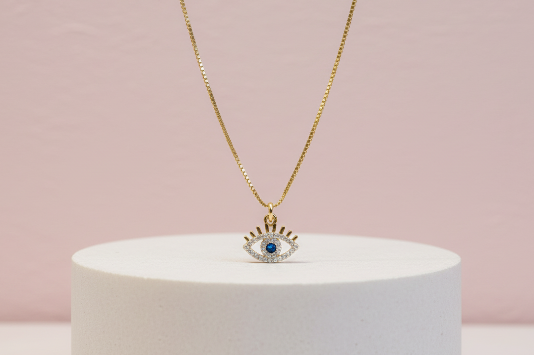 Sapphire Evil Eye Necklace