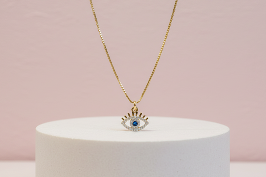 Sapphire Evil Eye Necklace