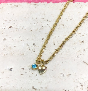 Heart Birthstone Necklace