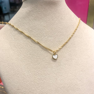 Mini White Heart Necklace