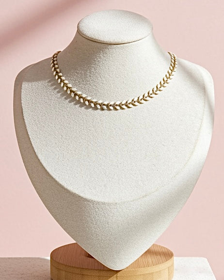White Enamel Chevron Choker