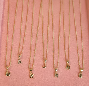 Mini Bubble Letter Necklace on Satellite Chain