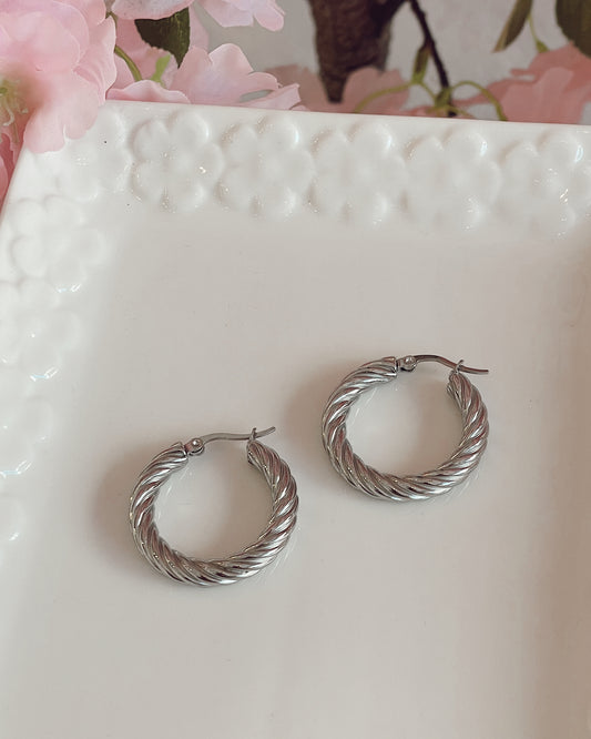 Twisted Silver Luxe Hoops