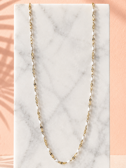 White Enamel Dapped Chain