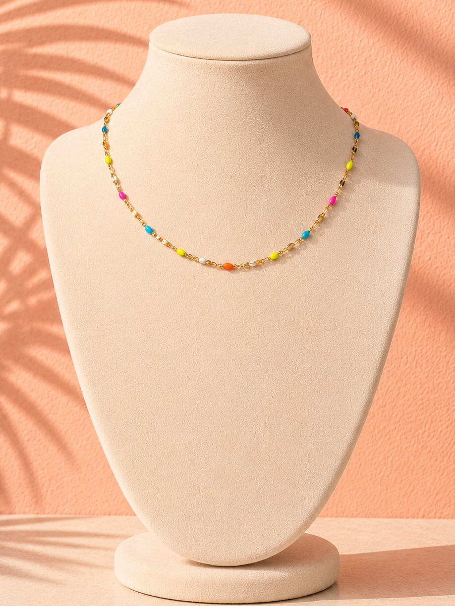 Colourful Enamel Dapped Chain