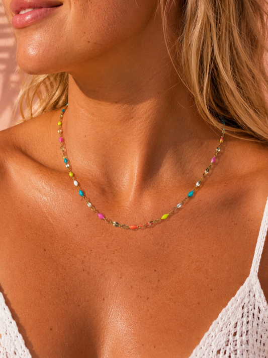 Colourful Enamel Dapped Chain