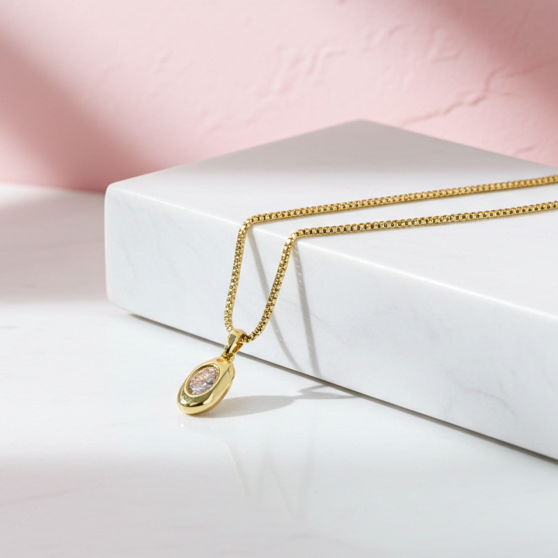 Golden Ember Zirconia Necklace