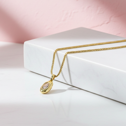 Golden Ember Zirconia Necklace