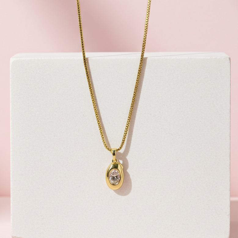 Golden Ember Zirconia Necklace