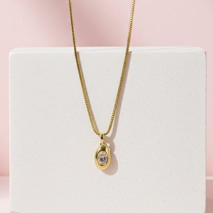 Golden Ember Zirconia Necklace