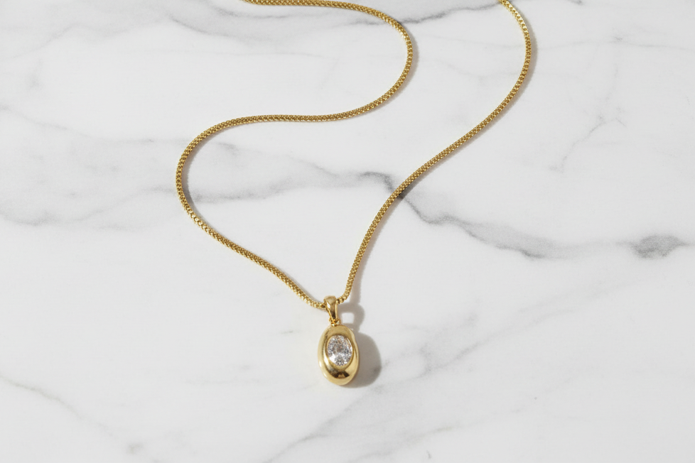 Golden Ember Zirconia Necklace