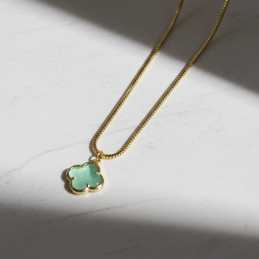 Green Aventurine Clover Necklace